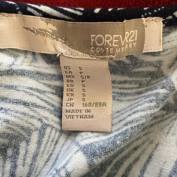 Forever 21 Blue/White Sleeveless Bodycon Dress - Size S - Picture 4 of 4